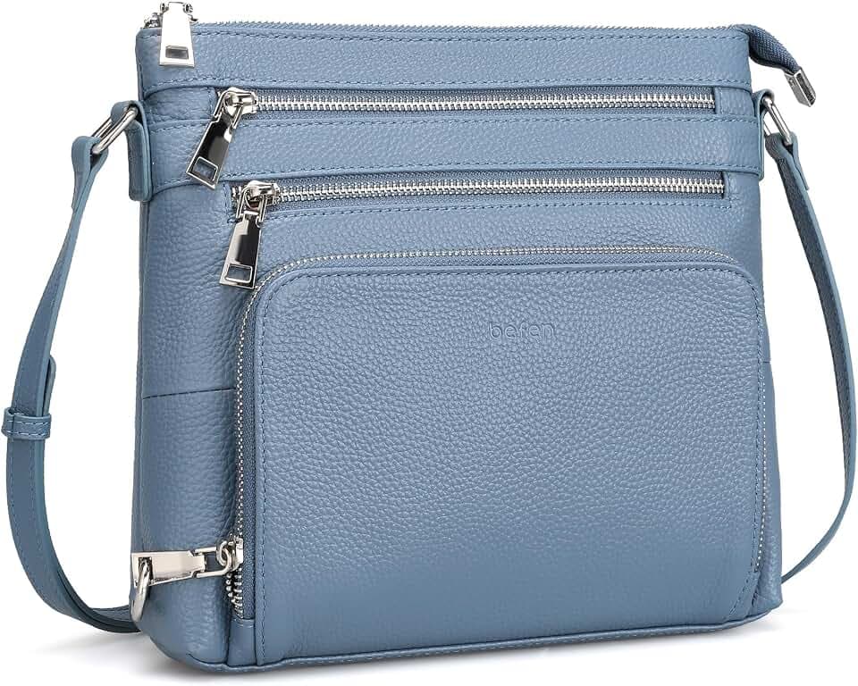 befen Genuine Leather Crossbody Bags for Women, Anti-Theft Shoulder Purse with Built in RFID Wallet for Travel