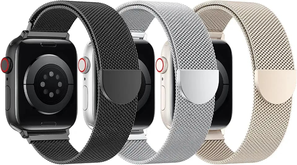 3 Pack Mesh Loop Compatible with Apple Watch Bands for Women Men