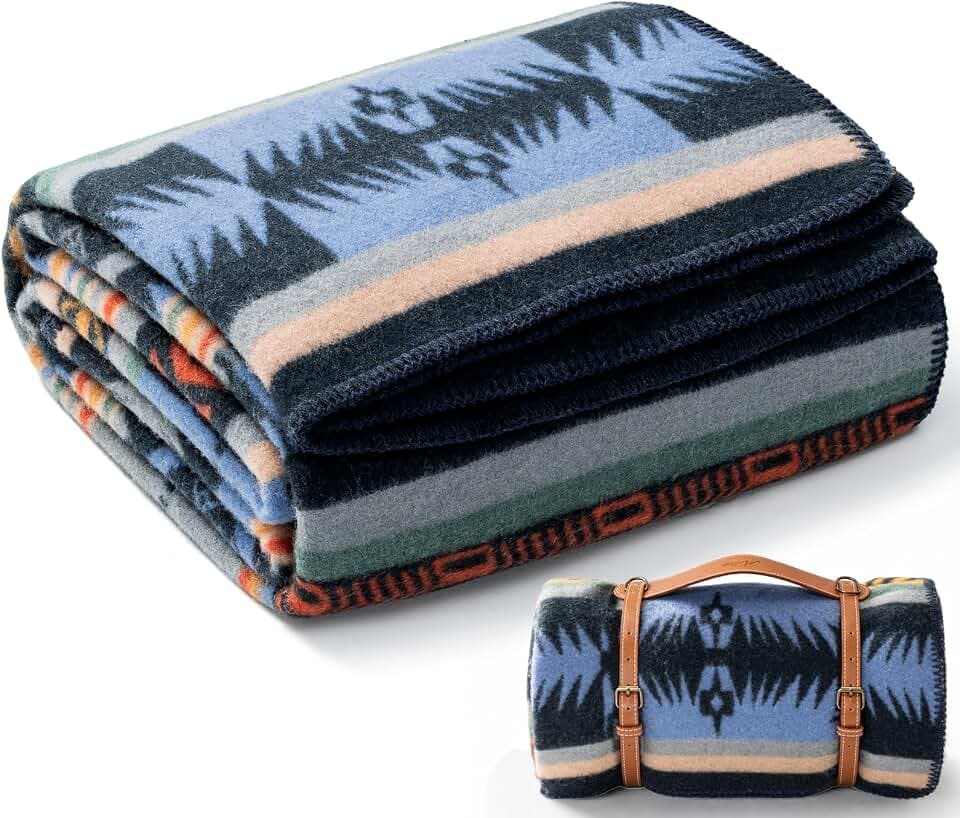 Molithe 100% Wool Blanket, 62" x 86", Warm, Thick, Military, Camping Gear