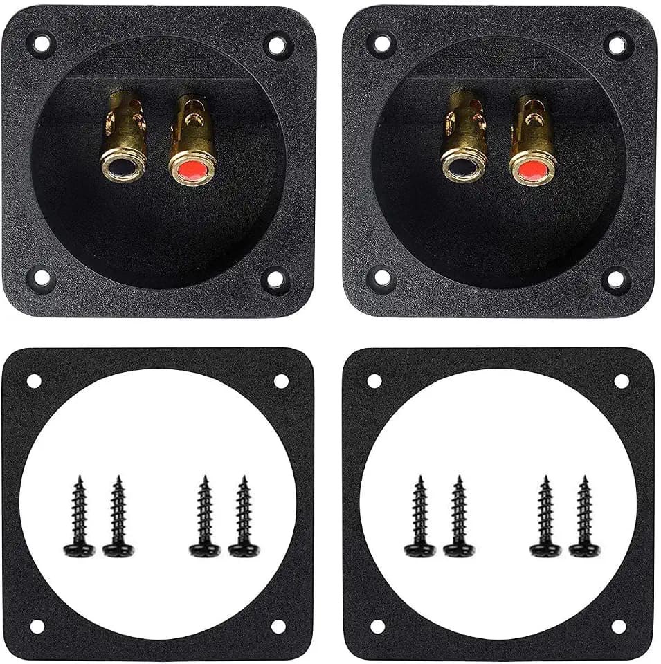 2Pcs 3.1" Square Speaker Box Terminal Cup, Binding Post Connectors