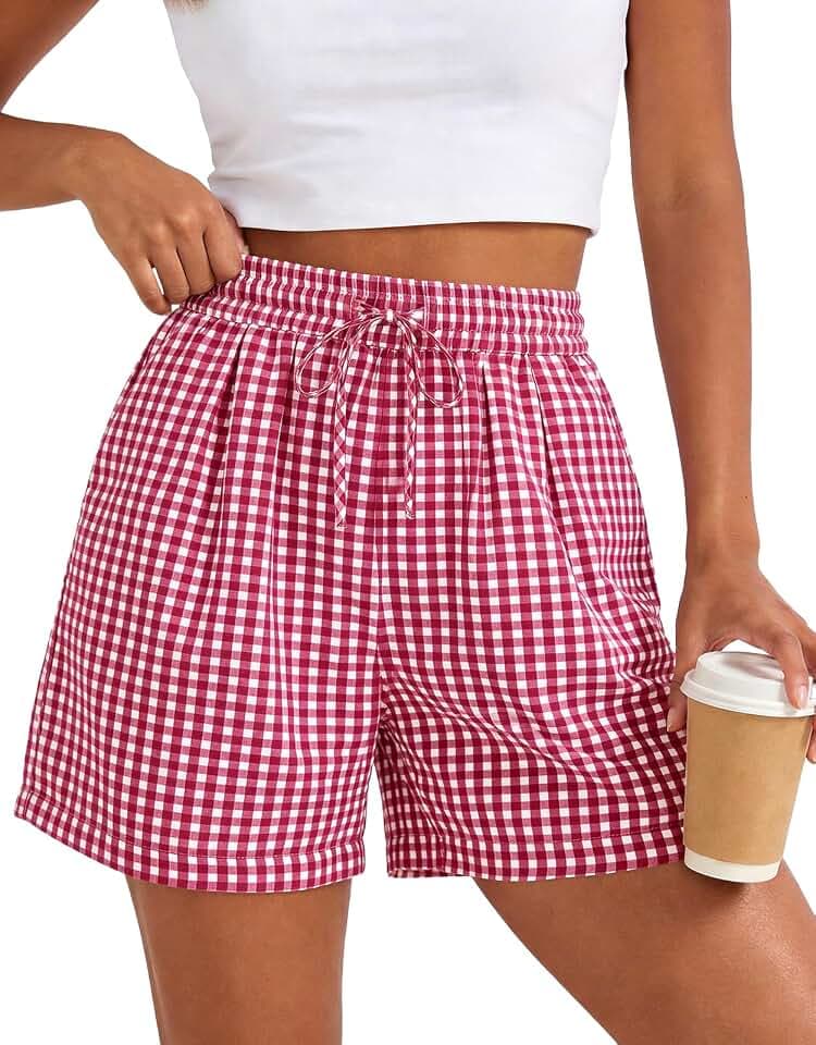 PRETTYGARDEN Elastic Waist Summer Shorts for Women with Pockets