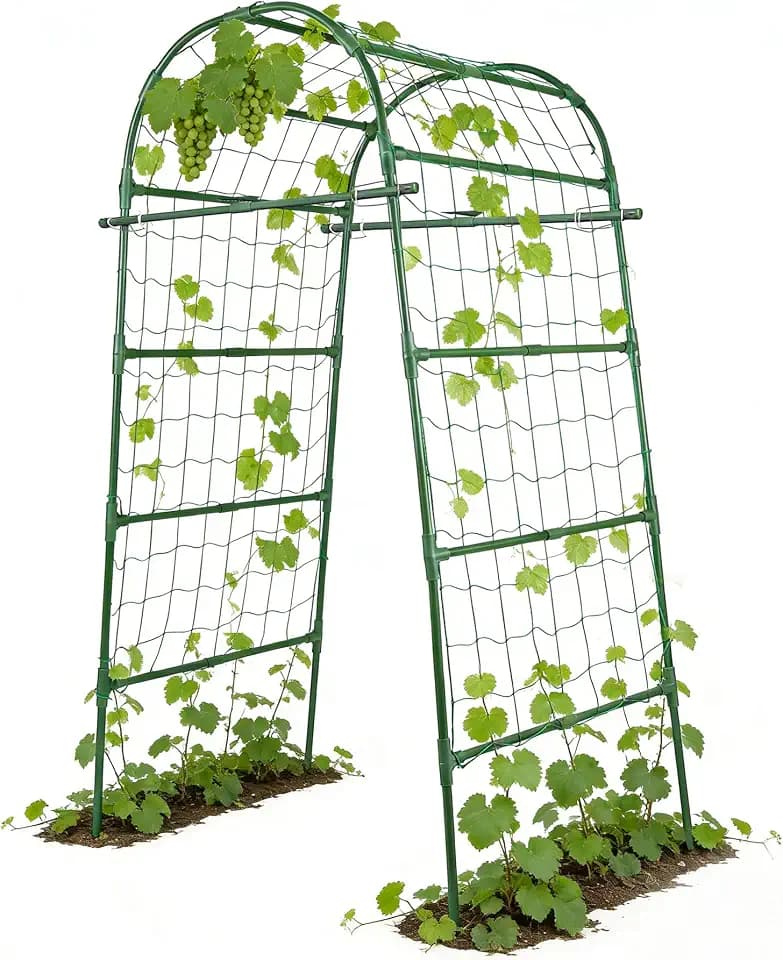 Garden Arch Trellis for Climbing Plants Outdoor, 7 Ft Tall Cucumber Trellis