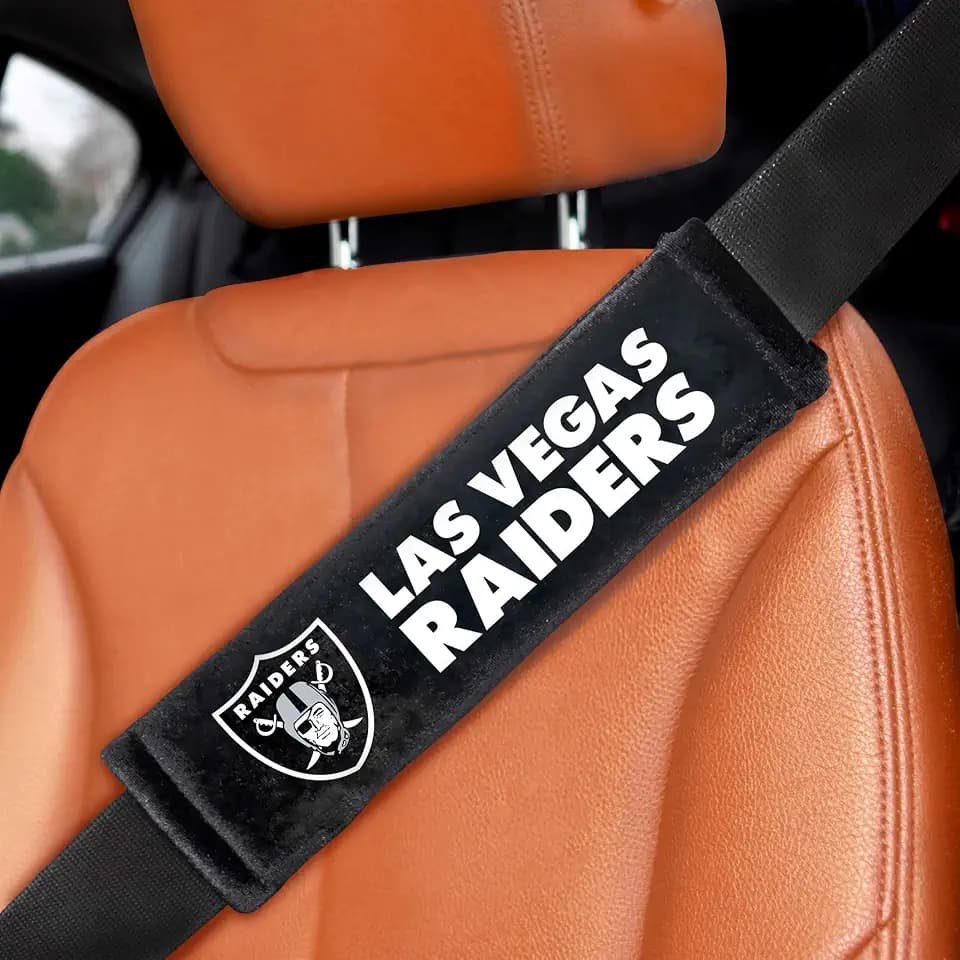 FANMATS 32049 Las Vegas Raiders Embroidered Seatbelt Pad - 2 Pieces