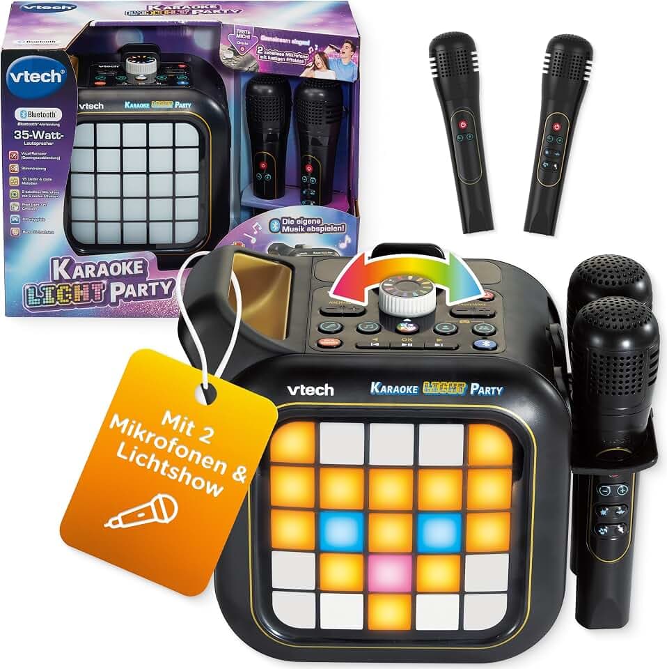 VTech Karaoke Light Party - Bluetooth-Karaoke mit 2 Mikrofonen
