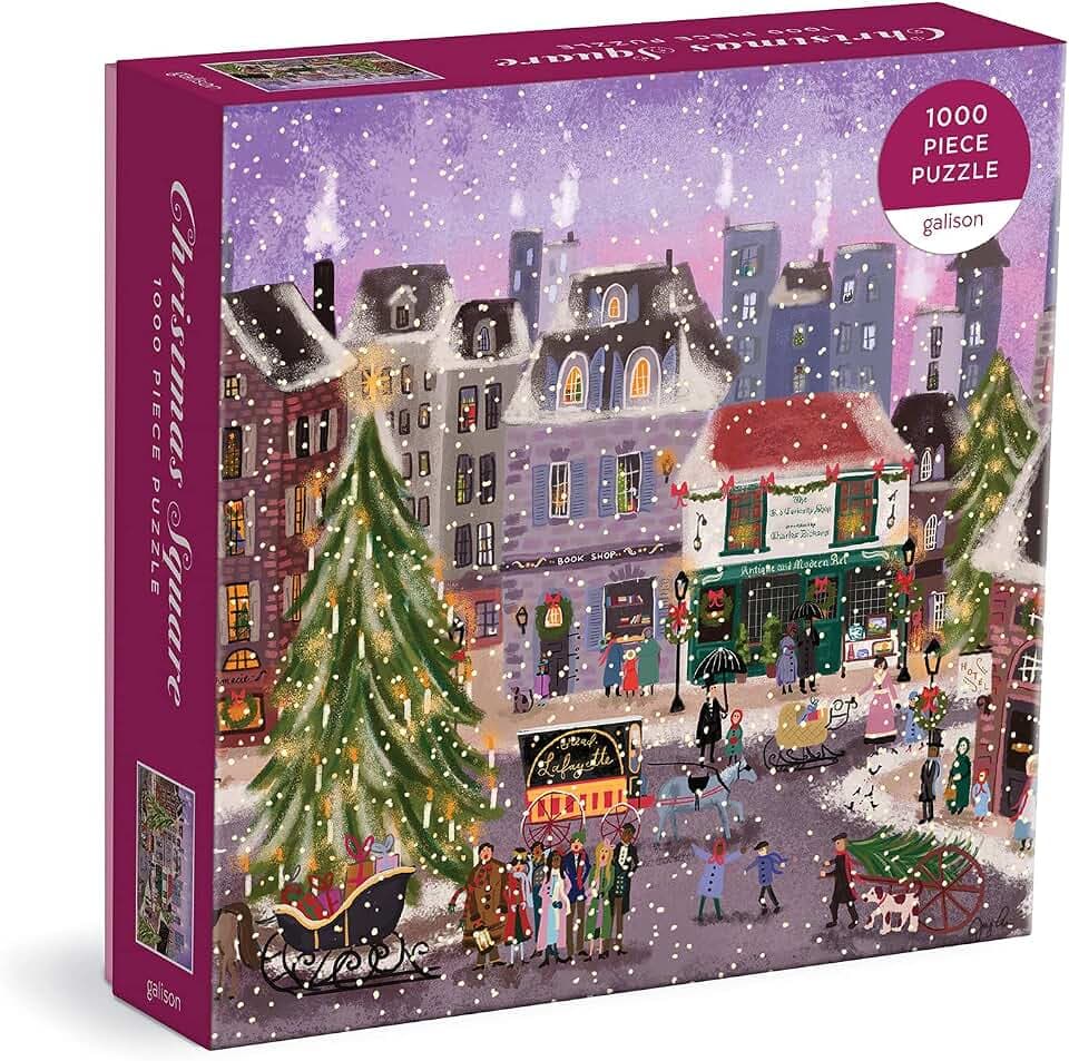 Galison - Christmas Square 1000 Piece Jigsaw Puzzle for Adults