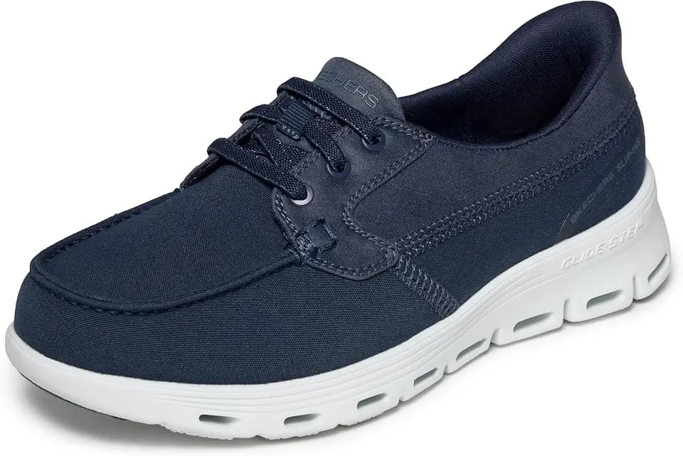 Skechers Women's Hands Free Slip-ins On-the-go Glide-Step Serene Canvas Boat Shoe