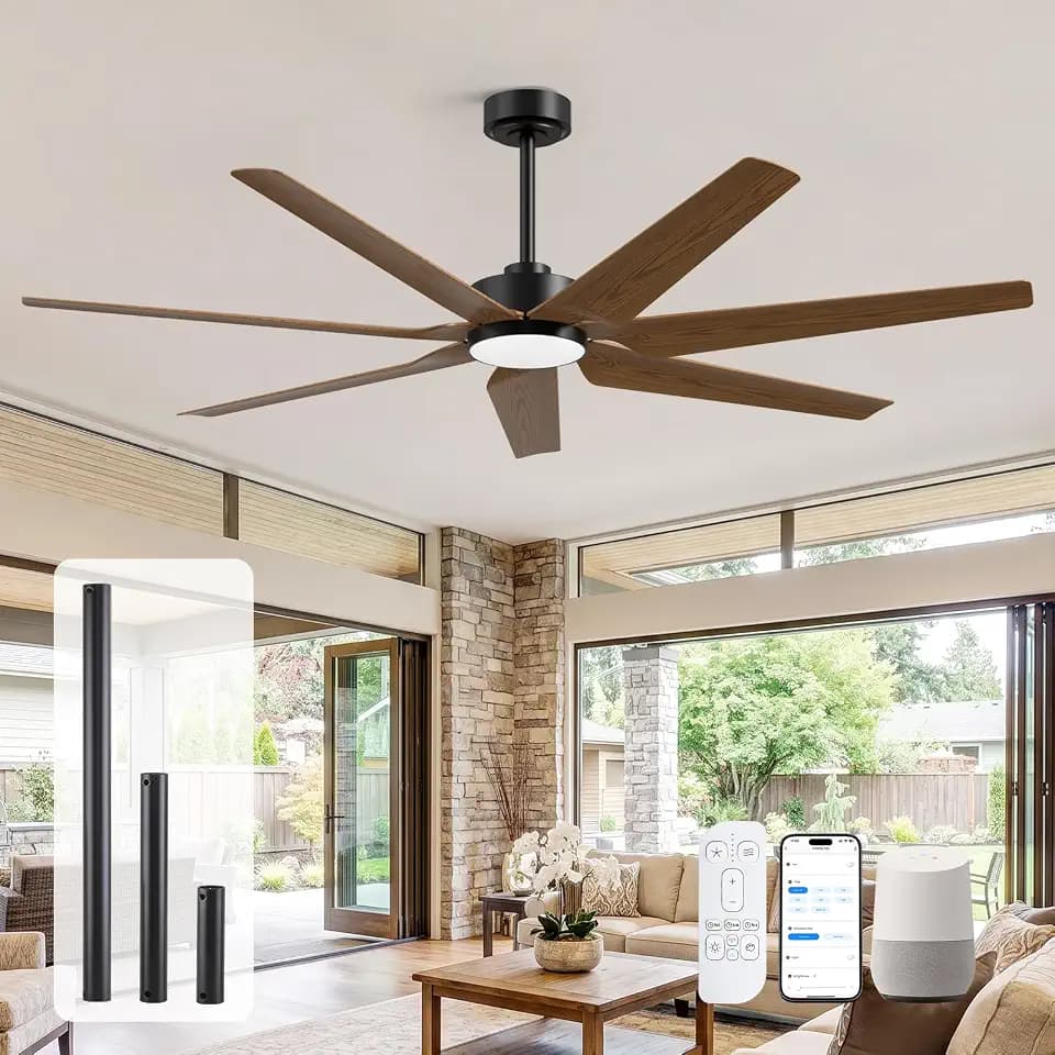 65 Inch Smart Ceiling Fan with Light and Remote
