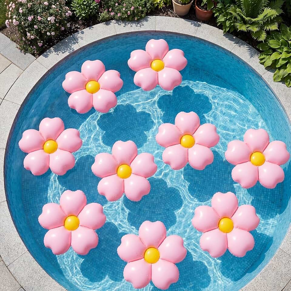 Inflatable Cherry Blossoms Pool Floats Air Pump