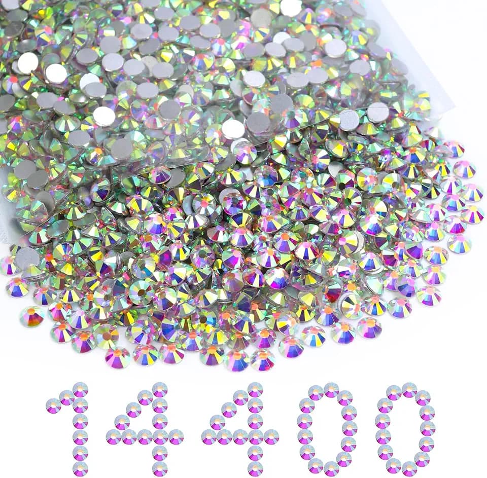 14400PCS Crystal AB Flatback SS10 Rhinestones Bulk(2.7-2.9mm)