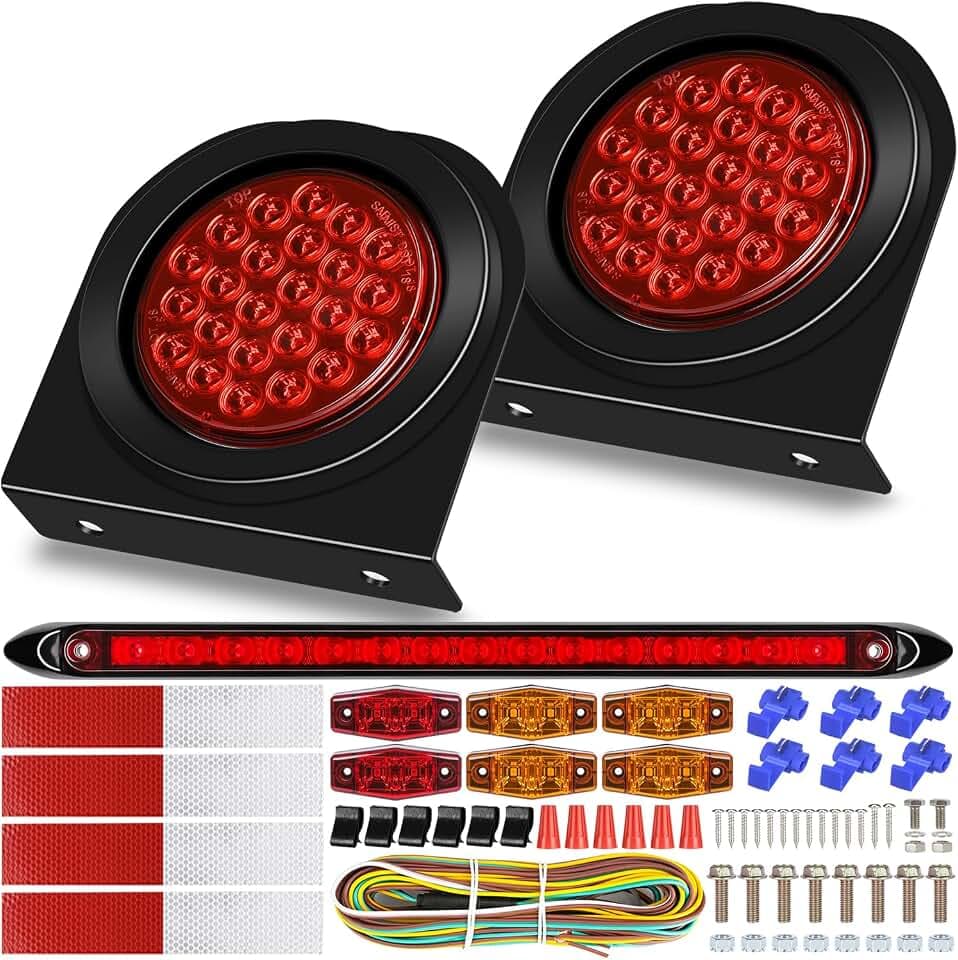 RONSTA 4 inch Horse Round Boat Led Trailer Light Kit with Wiring