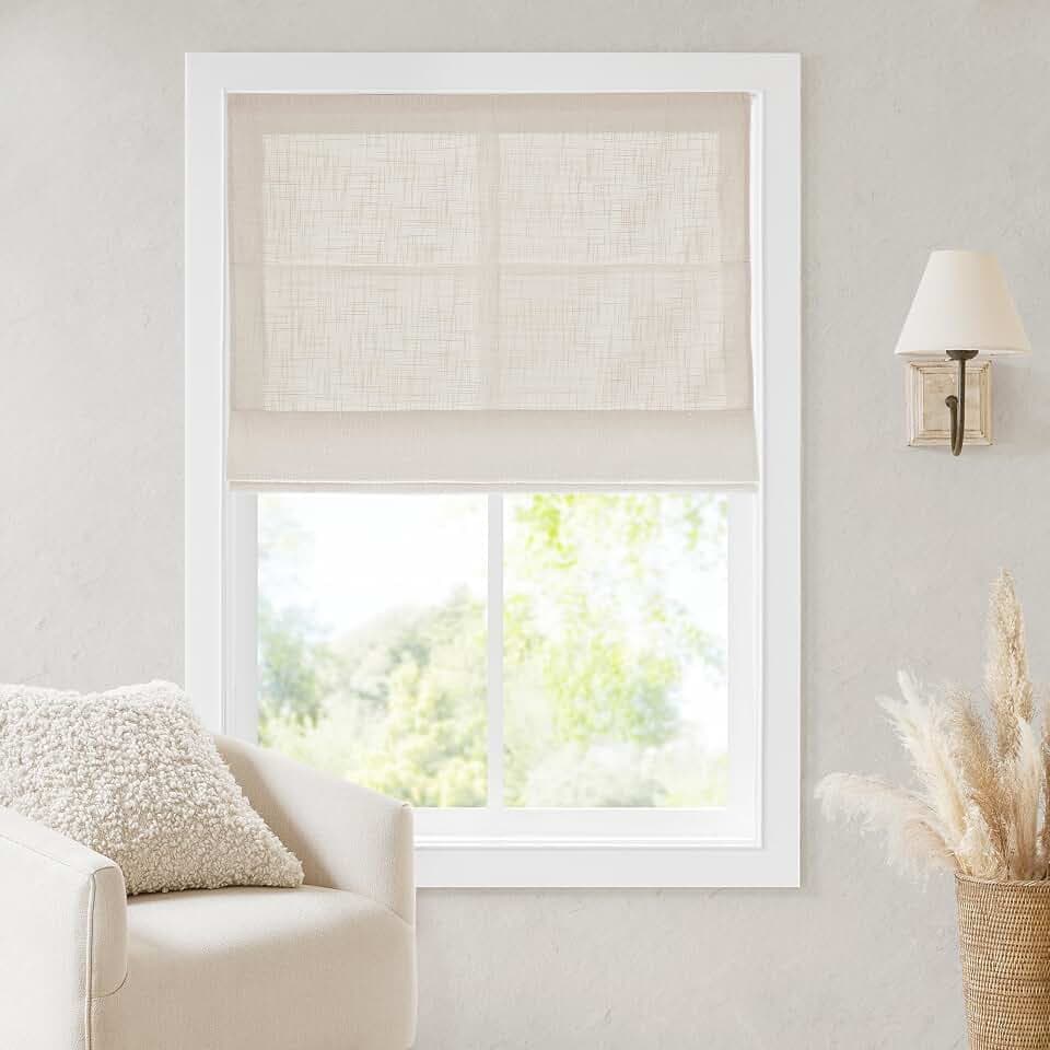 Madison Park Roman Shade, Room Darkening Blinds Thermal Insulated, 35X64