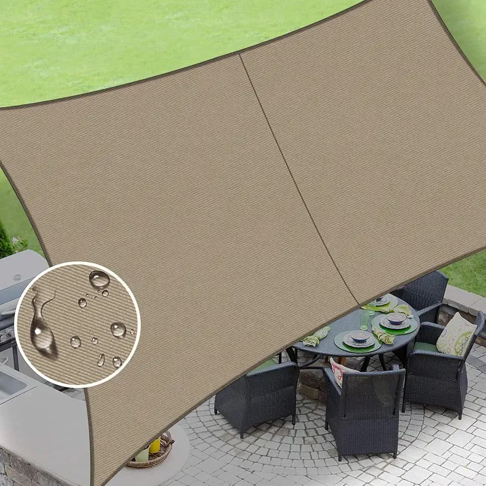 LOVE STORY 10' x 13' Waterproof Sun Shade Sail for Outdoor Patio, Taupe