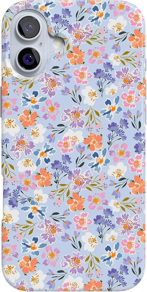 Casely iPhone 16 Case | Poppy Meadows | Pastel Floral | Compatible with MagSafe | Classic Ultra Slim Design