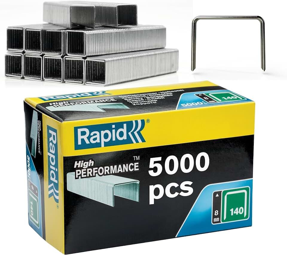 Rapid Tackerklammern Typ 140, 8 mm, Flachdrahtklammern 5.000 Stk.