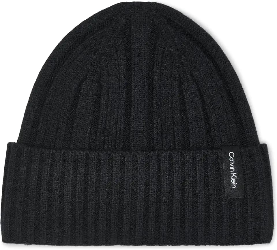 Calvin Klein Women's Variagated Rib Beanie with Velboa Fleece Lining