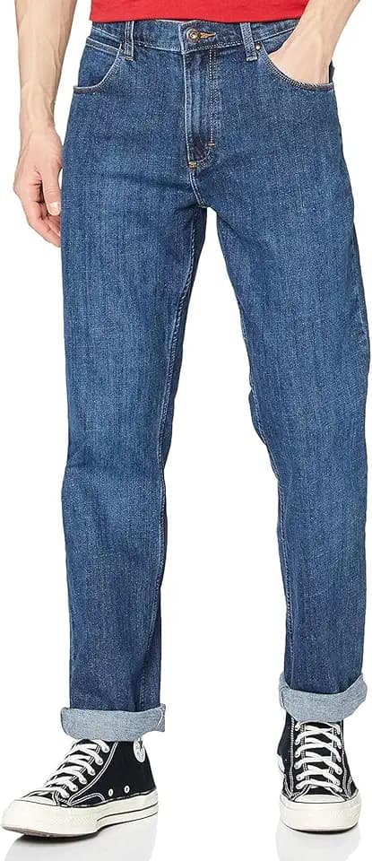 WRANGLER Herren Jeans Straight - Mid Waist - Regular Fit - Blau Schwarz W30-W44