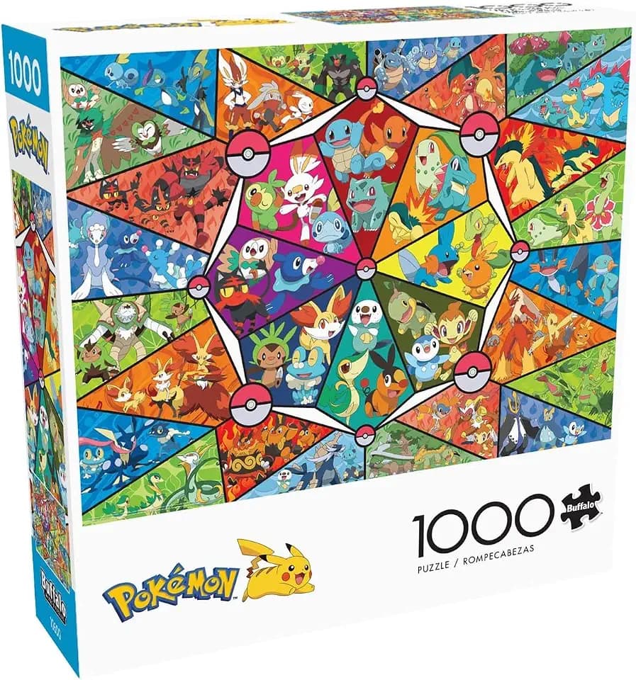 Buffalo Games - Pokémon Stained Glass - 1000 Piece Jigsaw Puzzle for Adults