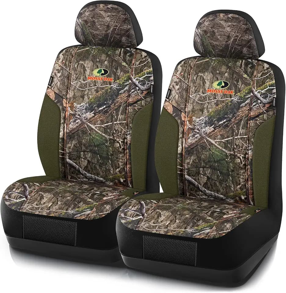 Mossy Oak Camo Car Seat Covers, Made with Green Rip-Stop Oxford Fabric