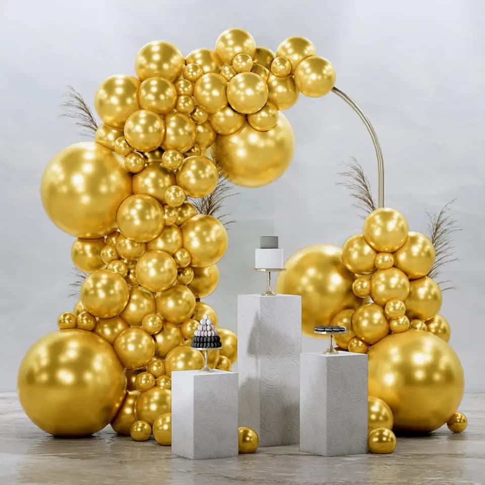 PartyWoo Gold Balloons 145pcs Different Sizes of 18 12 10 5 Inch