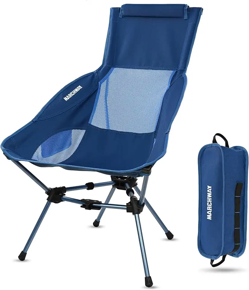 MARCHWAY Lightweight High Back Folding Camping Chair with Head Support