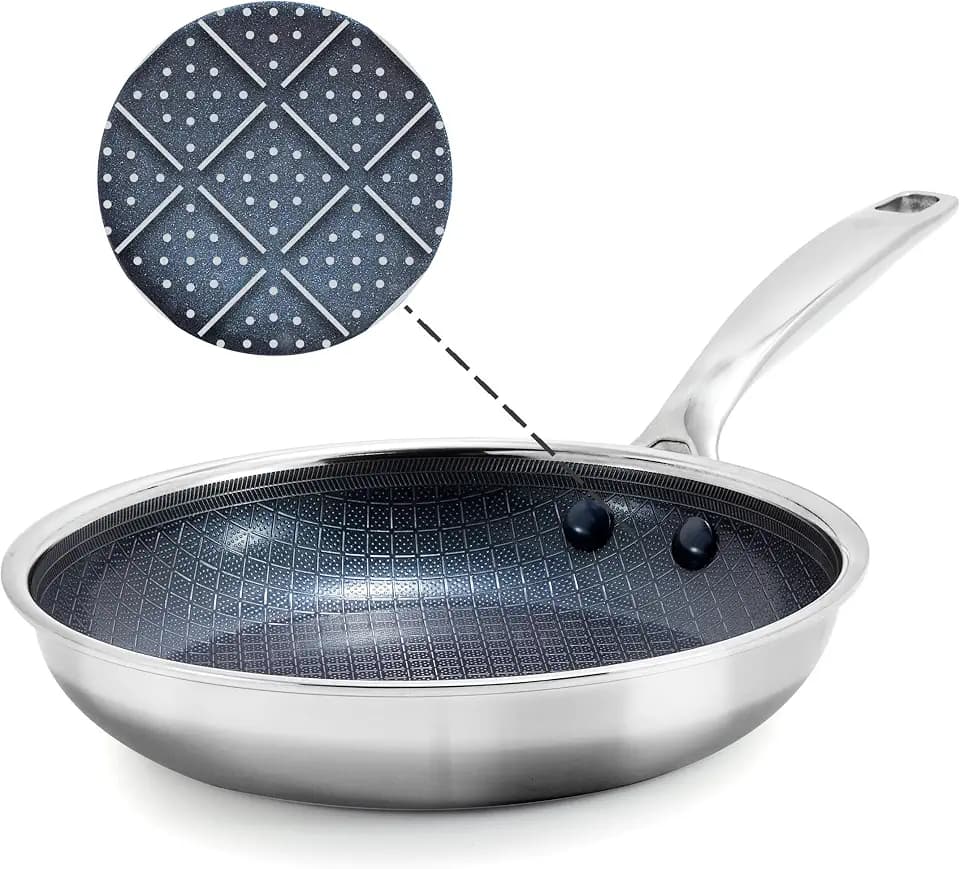 Blue Diamond Hybrid 8" Stainless Steel Nonstick Frying Pan