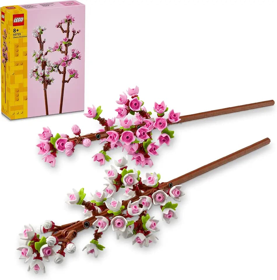 LEGO Botanicals Kirschblüten - Spielzeug mit Kunstblumen – Kreative Deko für Schreibtisch – Spielset mit Blumen zum Bauen und Ausstellen Geschenk für Mädchen und Teenager ab 8 Jahren – 40725