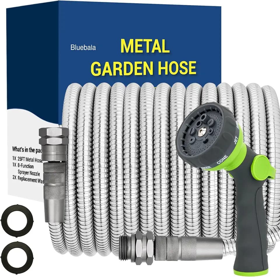 100 FT Stainless Steel Garden Hose – Long Reach 100FT Metal Water Hose