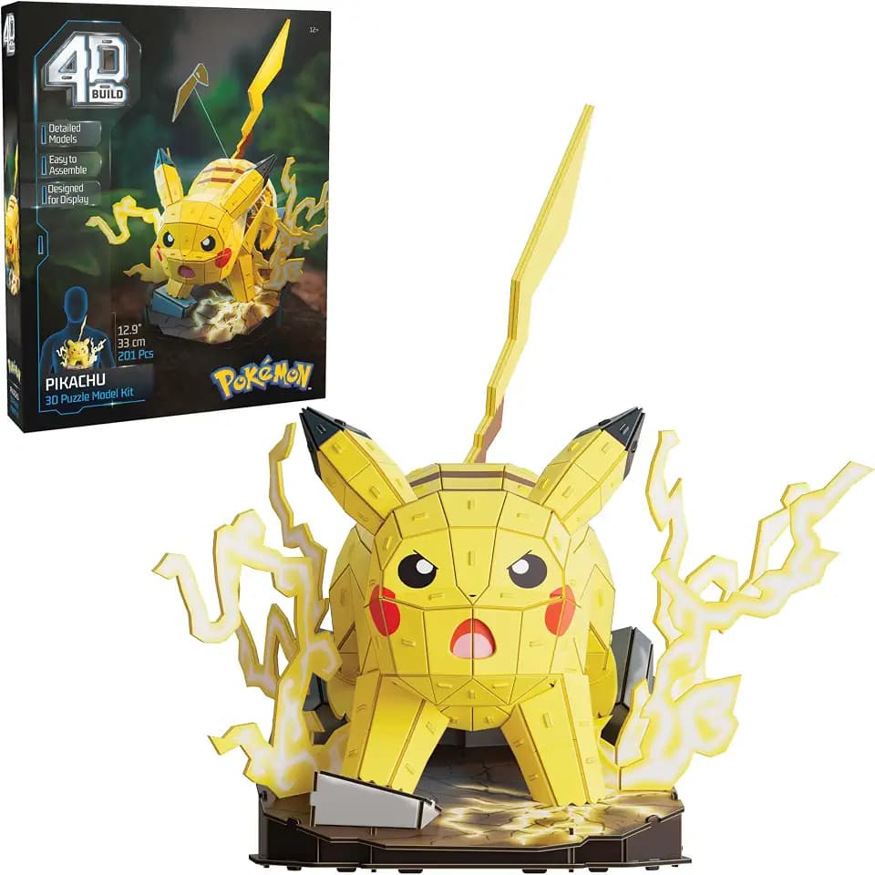 4D Build Pokémon Pikachu 3D-Modellbausatz, 201 Teile, ab 12 Jahren