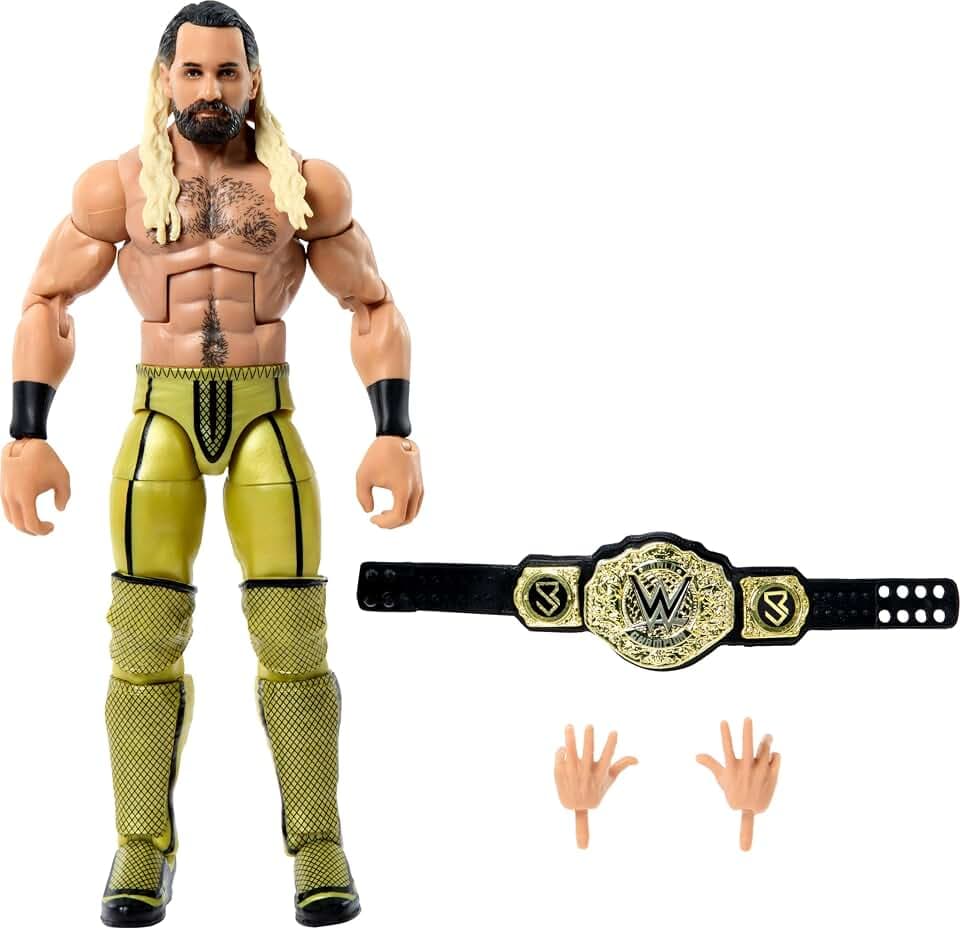 Mattel WWE Elite Action Figure & Accessories, Series #109 Seth "Freakin" Rollins 6-inch Collectible with 25 Articulation Points & Swappable Hands