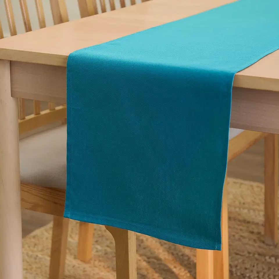 Encasa XO Table Runner, Cotton Canvas Dining Runner 13"x104"