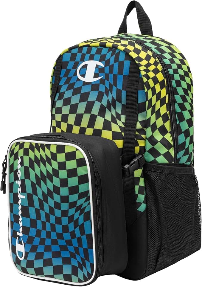 Champion Kids' Mode Backpack and Lunch Box Set, Mykonos Blue, One Size
