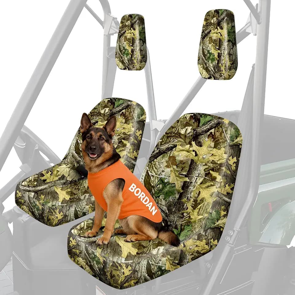 UTV Seat Cover for 2004-2021 Yamaha Rhino 700 660 450 Waterproof Camo 4 PCS