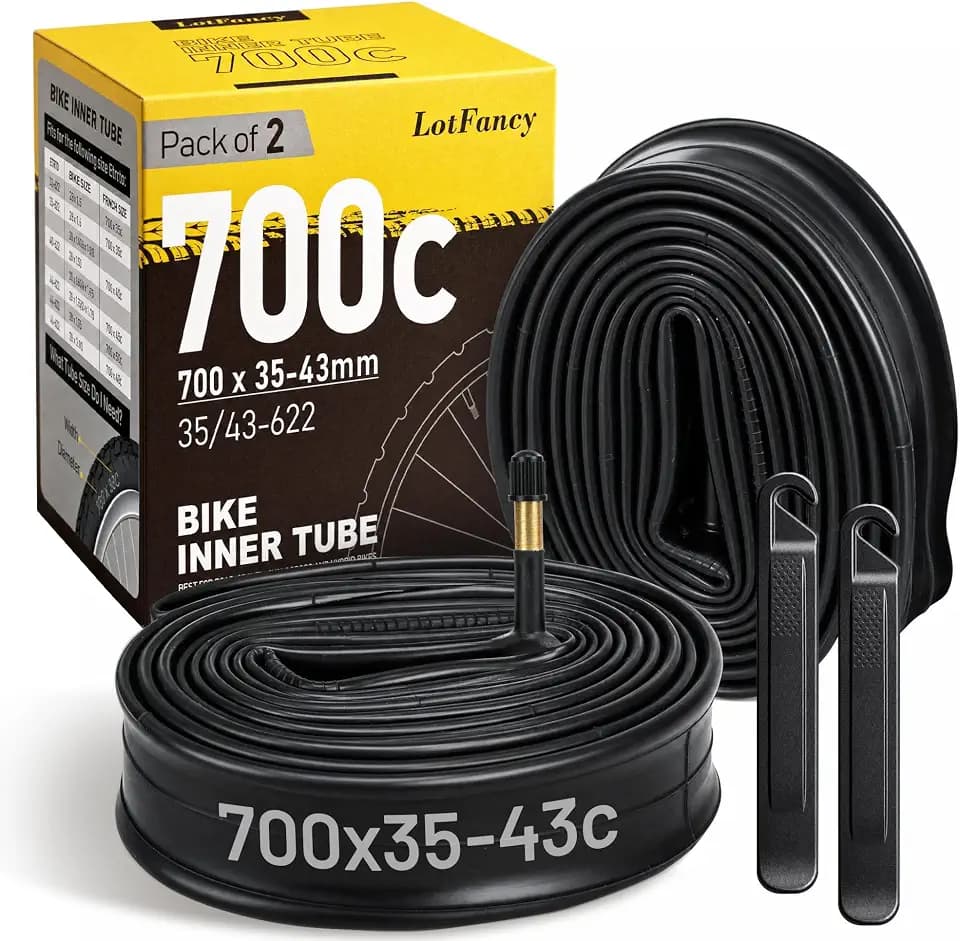 LotFancy 700C Bike Tubes, 2Pcs 700x35/43c Road Bike Tube (35/43-622),700x35C 700x38C 700x40C 700x42C 700x43C Bicycle Tire Tubes, 40-622 28" x 1-5/8 x 1 1/2 Tube