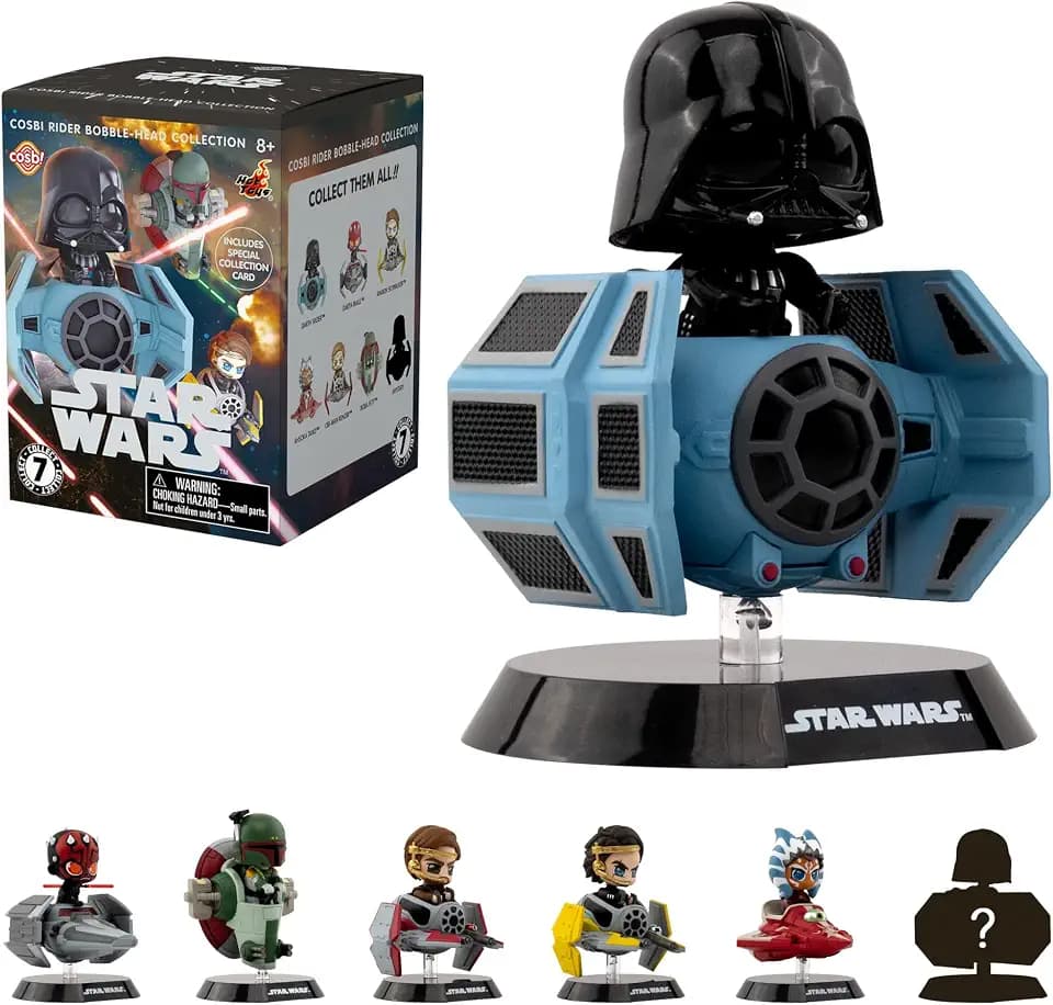 YuMe Star Wars Cosbi Riders Bobble-Head Blind Box Mystery Collectible Figure, 1 Blind Box