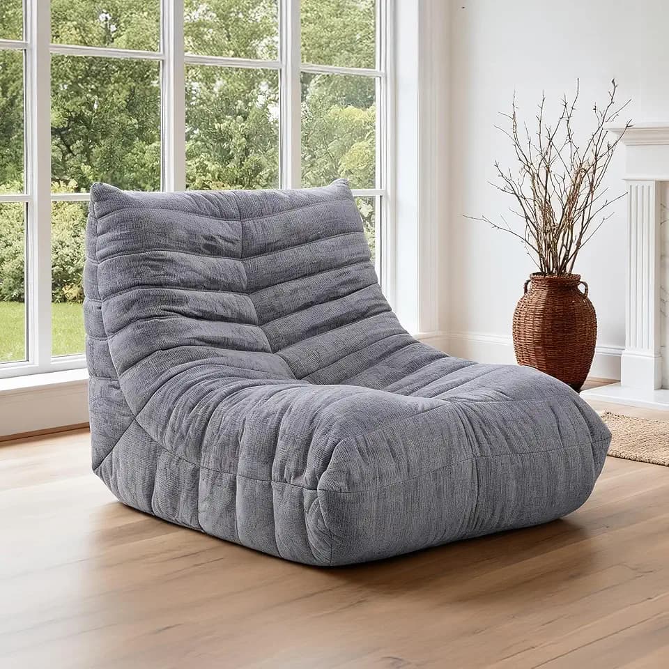 HealthRelife Sitzsack im Togo-Stil mit Memory-Schaum, Bean Bag Bodensofa | Komprimierter Schaumstoffsessel,Boneless Sofa,Bodenstuhl mit Rückenlehne