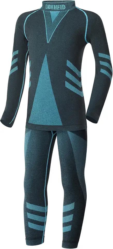 Ladeheid Skiunterwäsche Kinder Funktionsunterwäsche Set Langarm Shirt Lange Unterhose Thermoaktiv LAGI009