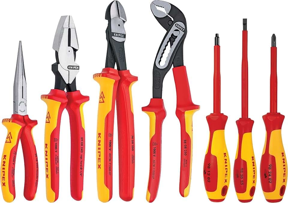 KNIPEX 7-teiliges Zangen-/Schraubendreher-Werkzeug-Set, 1000 V, Nylontasche