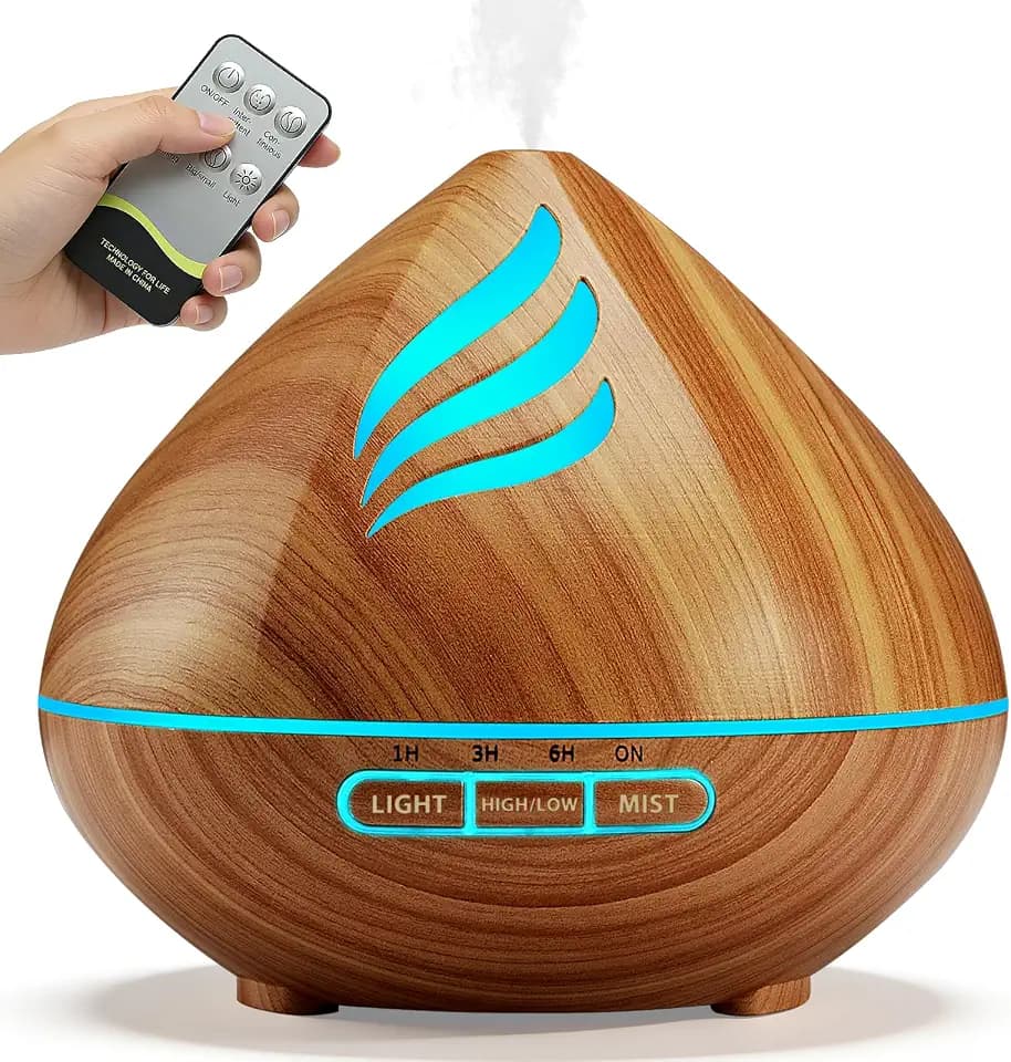 Essential Oil Diffuser 500ML with 14-Color LED Lights