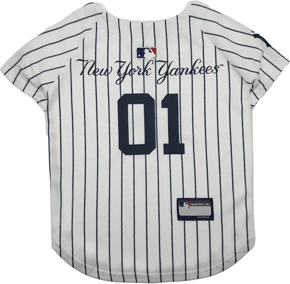 Official MLB New York Yankees Pet Jersey for Dogs & Cats, Size Large - Stylish Baseball Jersey for Your Furry Fan- Show Off Team Spirit with The Perfect Fan Apparel Gear for Pet, Dog & Cat