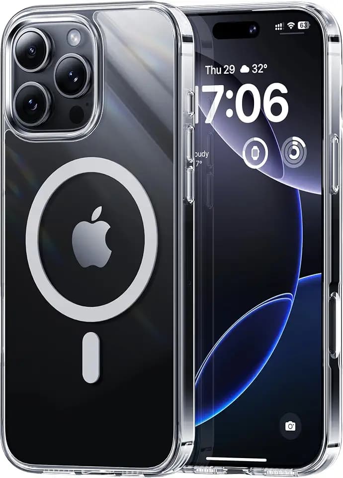 CellEver Strong Magnetic Case for iPhone 16 Pro [Anti-Yellowing] [Compatible with MagSafe] Heavy Duty Protection, Slim, Anti-Scratch, Shockproof Phone Bumper Cover, Crystal Clear