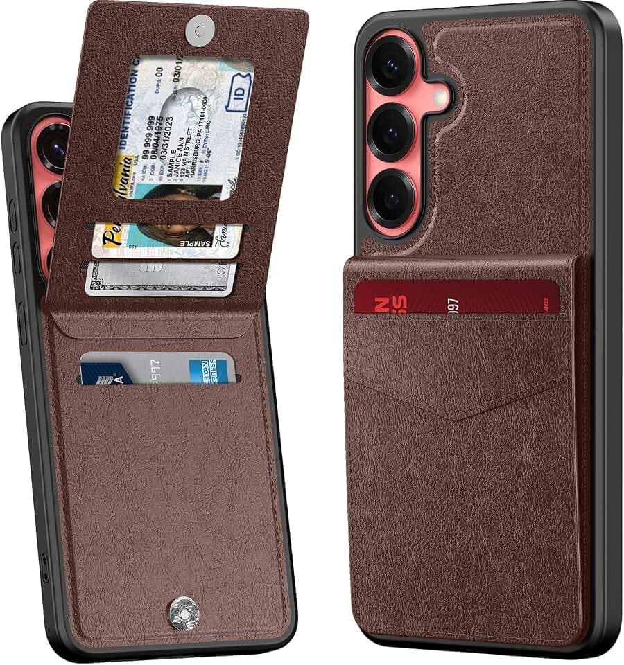 Bemal for Samsung Galaxy S25 Wallet Case, Built-in Card Slots Holder