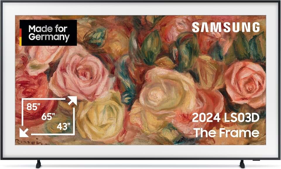 Samsung QLED 4K Fernseher The Frame 43 Zoll, Samsung TV mit mattem Display und austauschbarem Rahmen, Art Mode, Smart TV, GQ43LS03DAUXZG, Deutsches Modell [2024]