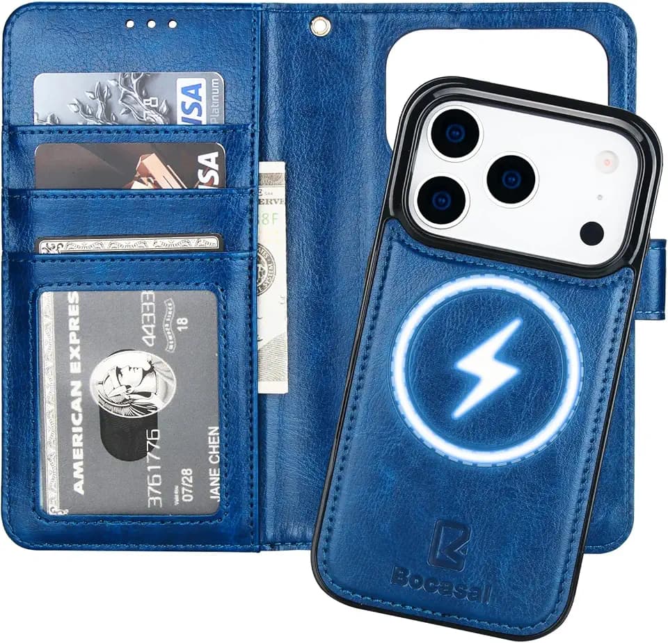 Bocasal for MagSafe Wallet Case for iPhone 18 Pro / 17 Pro, Blue