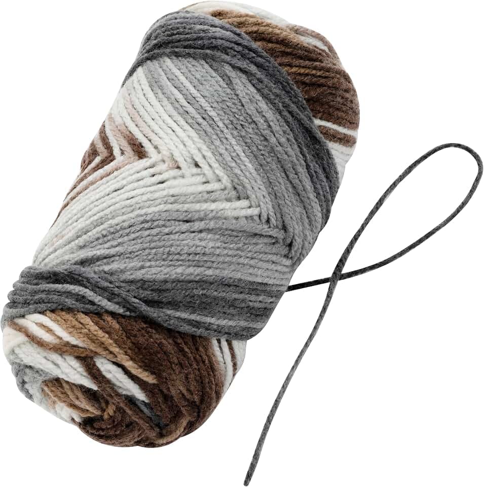 AERZETIX - C76452 - Knäuel Strickgarn 100 g - Farbe weiß grau dunkelbraun hellbraun dunkelgrau - 100% Acryl