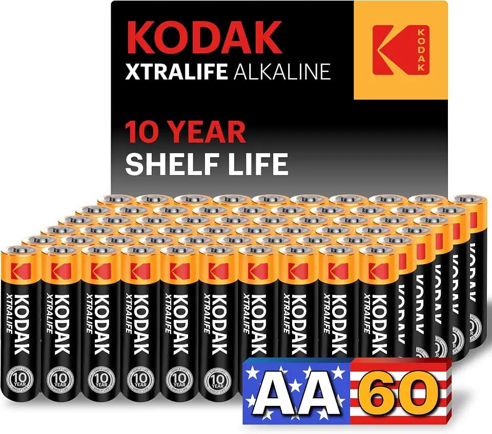 KODAK AA Alkaline Batteries (60 Pack) Double A Battery, LR6, 1.5V