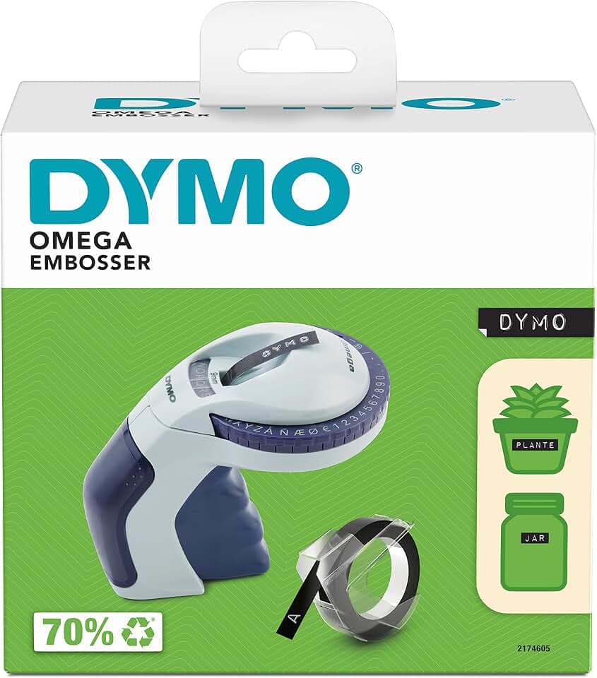 DYMO Omega Stampingmarker | Kleiner Stampingmarker mit Dreh- und Klicksystem und ergonomischem Design | Für den Heimgebrauch und Bastelprojekte (€ÑÅć und Ø)