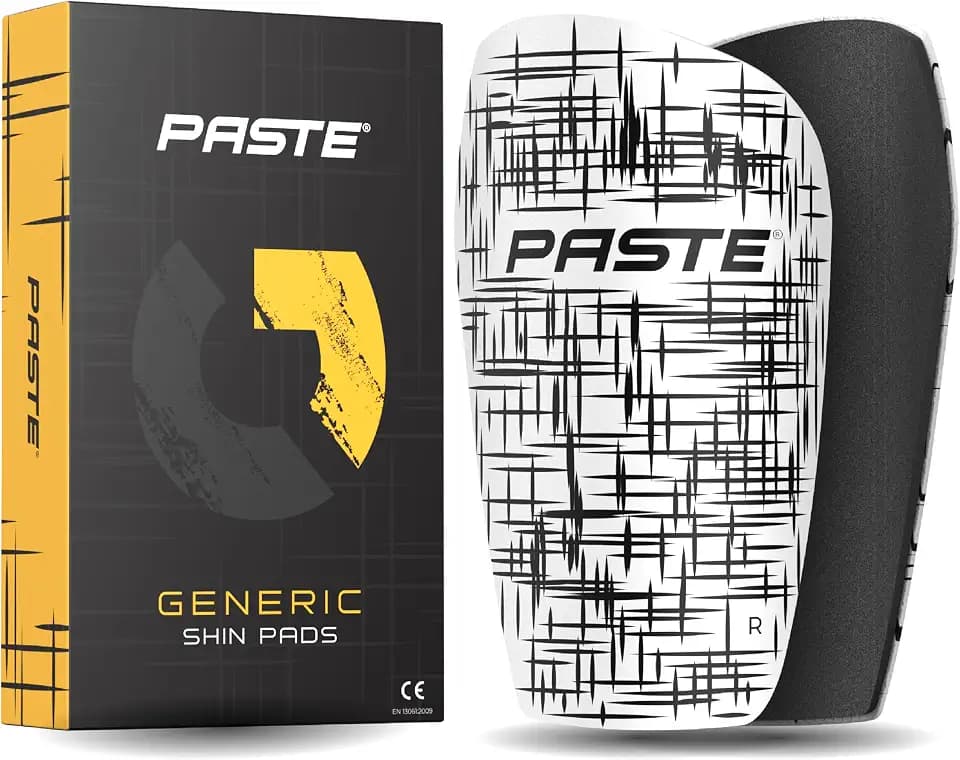 PASTE ® Schienbeinschoner Fußball für Herren, Damen & Kinder Generic Weiß - Shin Pads für Fussball-Stutzen, zum Einstecken - Schienbein-Schützer Shin Guards rutschfest, dünn mit Polster