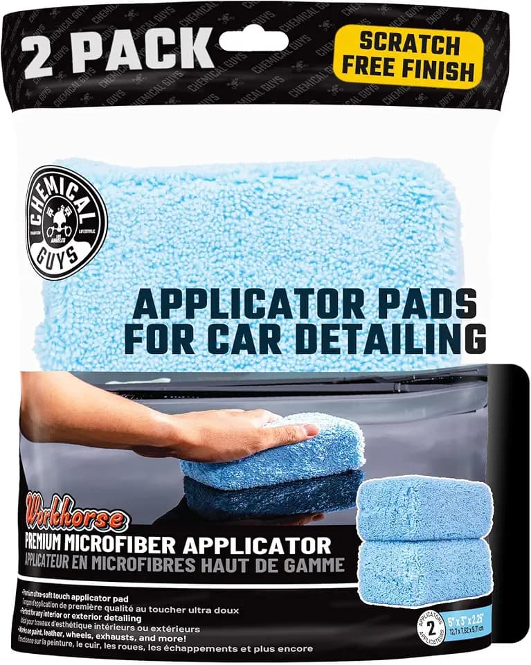 Chemical Guys, Premium Microfiber Applicator Pads, Soft Foam Core, 2 Pack