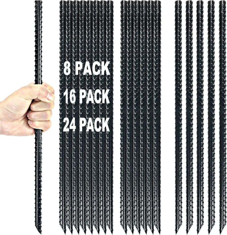 16 Inch Ground Rebar Stakes Heavy Duty Steel Ground Anchors