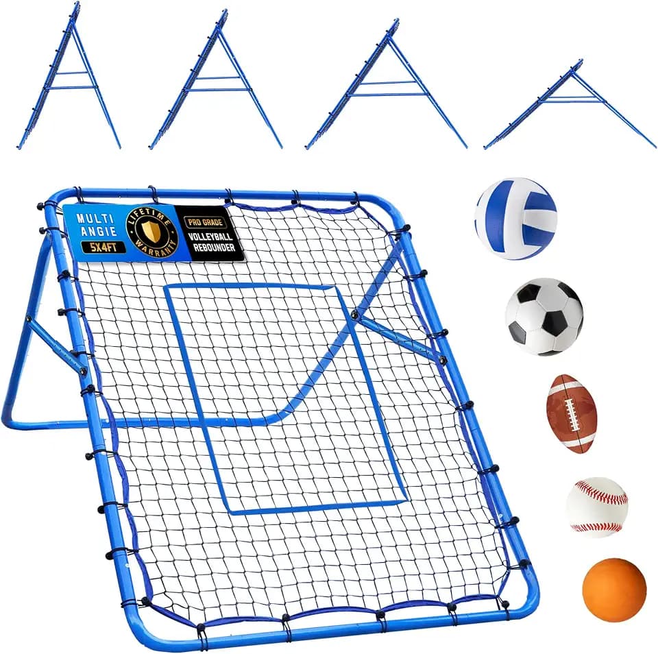 Volleyball Baseball Rebounder Net, Softball Rebounder Pitchback Net Quick Adjustments, Quick Adjustments Lacrosse Bounce Back Practice Equipment, Ideal for Outdoor Indoor and Backyard Training
